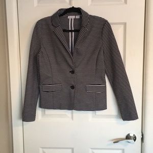 Blue and white striped blazer